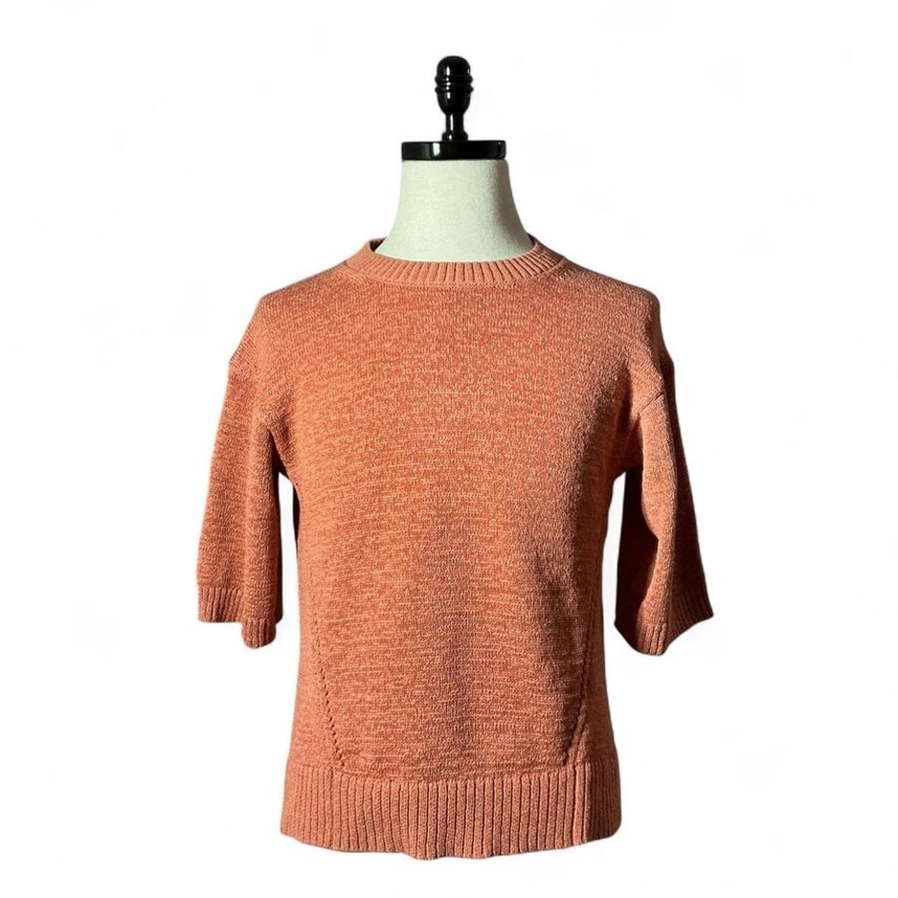 Banana Republic Women's Coral Knit Sweater 3/4 Sleeve Coastal Sustainable